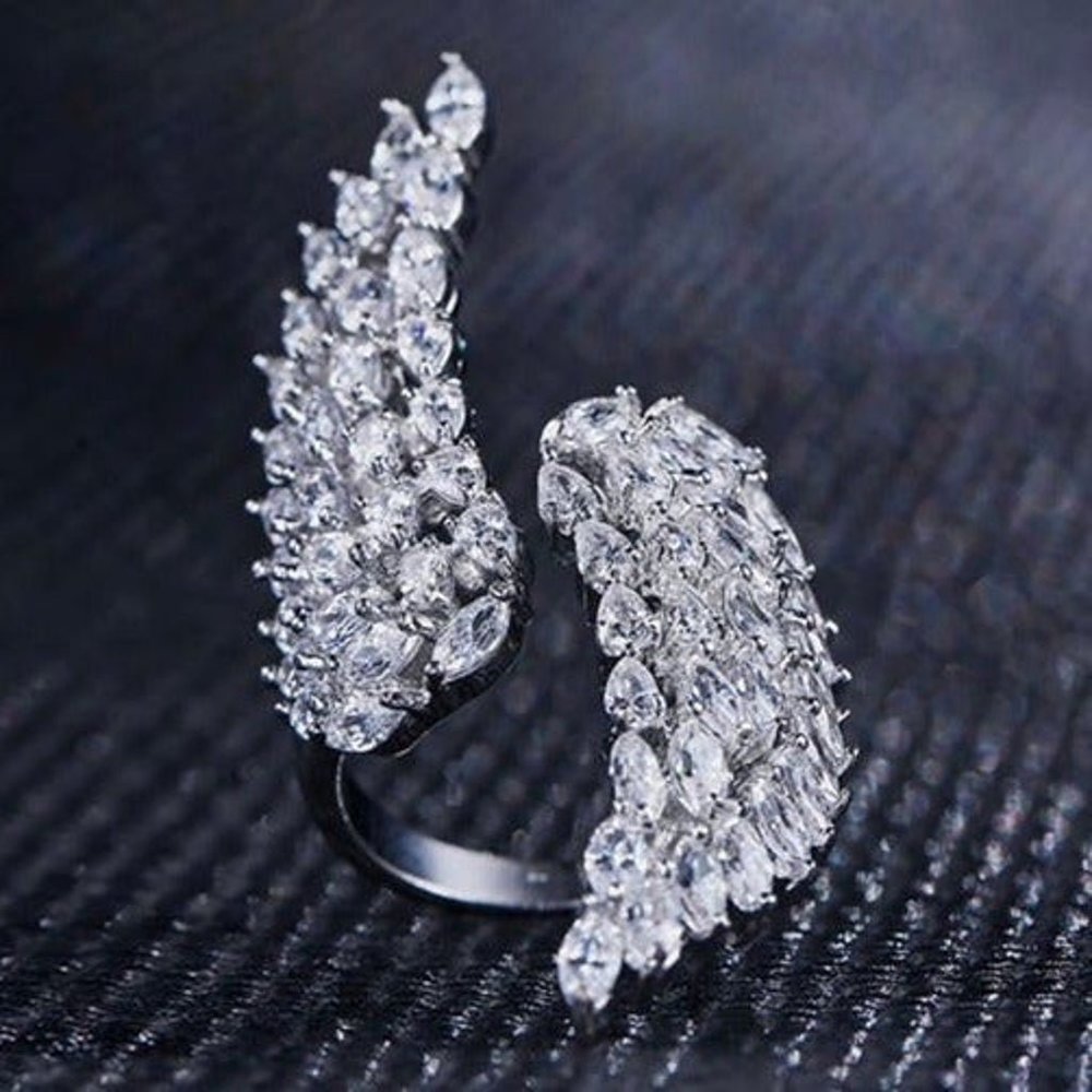 925 Silver Plated Exquisite CZ Marquise